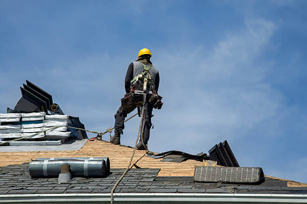 Professional Gutter Installation technician working in Bridgeport, WA